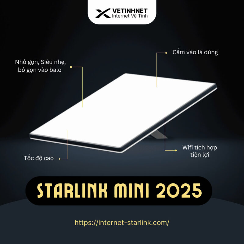 Bộ Starlink Mini Di Động – Internet Vệ Tinh Di Chuyển Tốc Độ Cao (Nhỏ Gọn -2025)