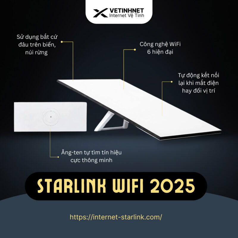 Bộ Starlink Model 2025 Tốc Độ Cao Chuyên Dụng
